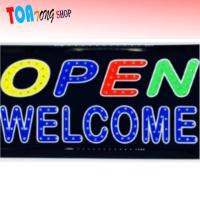 ราคา ป้ายไฟLED ป้ายไฟสำเร็จรูป ขนาด48*25 ซม. OPEN Welcome อักษร ตกแต่งหน้าร้าน LED SIGN ข้อความ (9644823891)