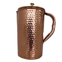 ราคา NATURAL EFE | HAMMERED COPPER WATER JUG with COVER | เหยือกน้ำทองแดงมีฝาปิด ลายตอก 1500ML (20682369967)