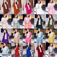 ราคา J9319 Set 3 ชิ้น เสื้อสูท + สายเดี่ยวลายจุด + กางเกงขาสั้น Set 3 pieces: suit jacket + polka dot tank top + shorts (2279409538)