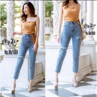 ราคา My style No:Ms1669 กางเกงยีนส์ขายาวเอวสูงทรงBoy (11934307697)
