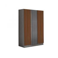 ราคา shophome468-DELICATO ตู้เสื้อผ้า 3 บาน 120 ซม.W-12 120X49X184ซม. สีดาร์คโอ๊ค/เทาผ้า รับประกันของเเท้ (22941043947)