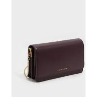 ราคา กระเป๋า Charles&Keith แท้100% Basic Front-Flap Clutch - Prune กระเป๋าสะพาย มือ1 (19269965639)