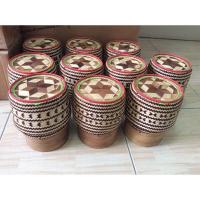 ราคา กระติ๊บข้าวเหนียวลายสีทูโทนเหมาะสำหรับใส่ข้าวเหนียวและเป็นของฝาก ของประดับ (16295200151)