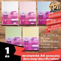 ราคา [1ห่อ] กระดาษการ์ด กระดาษปก A4 หนา 120/150/180 แกรม สีขาว/ชมพู/ฟ้า/เขียว/เหลือง (6452356772)