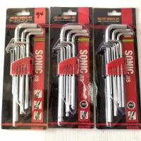 ราคา ประแจหกเหลี่ยม 9ตัว/ชุด ยาว ครบทุกเบอร์ มิล/หุน/หัวบอล Sonic หกเหลี่ยมยาว กุญแจหกเหลี่ยม หัวบอล ชุดหกเหลี่ยม 6เหลี่ยม (4137655491)