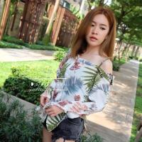 ราคา เสื้อเชิ้ตเปิดไหล่ สายเดี่ยวข้างเดียวแขนยาว ดีเทลเก๋แต่งกระดุมหน้า มิ๊กแอนด์แมทได้ทุกสไตล์ (942020172)