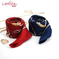 ราคา ac ผ้าไหมซาตินคลุมไหล่ ผ้าพันคอแฟชั่น ลายโซ่ทองวินเทจ (13120151214)