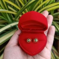 ราคา พร้อมส่งจากไทย ต่างหูทองไมครอนลงยาสี ลายโล่ห์ สวยมาก (6945409489)