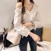 ราคา เสื้อสายเดี่ยวแขนยาว ปาดไหล่ สีขาว แขนพองตุ้กตา คอมีระบาย ใส่แล้วน่ารักมากเกมือนลูกคุณหนู ใส่สบาย ไม่ร้อนเนื้อผ้าดี (2657632449)