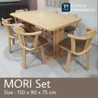 ราคา ชุดโต๊ะกินข้าวไม้จริง รุ่น Mori โมริ เก้าอี้หมุน (21990313742)