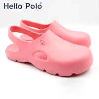 ราคา Hello Polo ดำ รองเท้าแตะผู้หญิง รองเท้าหัวโต 4cm พื้นหนา เสริมส้น กันลื่น นุ่ม แฟชั่นฤดูร้อน HP8008W (23283288799)