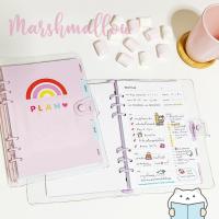 ราคา [เซ็ต] แพลนเนอร์ Marshmallow Study | Bujo Planner Set Diary Notebook สมุดแพลนเนอร์ สมุดโน๊ต ไดอารี่ แฟ้ม A5 mimisplan (10856716013)