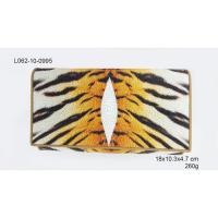 ราคา L 062-10-0995 กระเป๋าหนังปลากระเบนสองพับ ลายเสือ (2356474277)