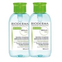 ราคา Bioderma Sebium H2O สำหรับผิวมัน ผิวผสม (สีเขียว 2 ขวด x 500ml.) (4855206191)