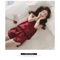 ราคา ชุดนอนเซ็กซี่ตัวหลวมปักสองชิ้นชุดนอนผ้าซาติน (11691078214)