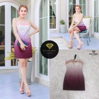 ราคา ทักก่อนสั่งเดรสสั้นเกาะอก ไล่สีทูโทน แต่งขนนกช่วงอก S-XL Pachara (21709810395)