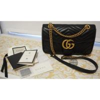 ราคา (Like new) ของแท้ Gucci GG Marmont Small Flap Black ขนาดกว้าง 26 cm สีดำ ซื้อ ธ.ค. 2017 (2129731552)