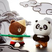 ราคา SEOULR | LINE FRIENDS KUNG FU PANDA BROWN & PO MINI STANDING DOLL SET ตุ๊กตา (สินค้าลิขสิทธิ์แท้) (18172940805)