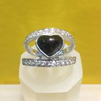 ราคา แหวนนิล แหวนเงินแท้ 92.5% นิลแท้ทรงหัวใจ ตัวเรือนชุบทองคำขาว นิลแท้กาญจนบุรี (5225566705)