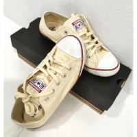 ราคา รองเท้าผ้าใบมือสอง ของแท้ Converse All Star สีครีมไข่ เบอร์ 6 (37) (23737771891)