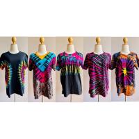 ราคา พร้อมส่ง เสื้อยืด ผ้ามัดย้อม เสื้อมัดย้อม Cottonแท้100%Size:L (14386244296)