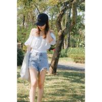 ราคา Mickey jeans กางเกงยีนส์ขาสั้นปักลายมิกกี้เมาส์ (4349674023)