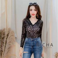 ราคา AB110 บอดี้สูทผ้าลูกไม้ บอดี้สูท ผ้าลูกไม้ ผ้าเนื้อดี แขนยาว บอดี้สูทแขนยาว ลวดลายหรูหรา คอวี ลูกไม้ เสื้อผ้าแฟชั่น (4958981197)