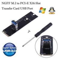 ราคา NGFF M.2 to PCI-E X16 Slot Transfer Card USB3.0 Port 6Pin Mining Pcie Riser Card (8660377516)