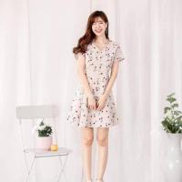 ราคา เดรสสั้นลายเชอร์รี่ ทรงสวย งานป้าย la mignonne Xs (7732281783)