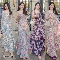 ราคา Maxi dress ลายดอกไม้ สม๊อคหลัง ตัดต่อระบายย่นที่ชายกระโปรง มีสายผูกหลัง งานผ้าไหมอิตาลี (23423258090)