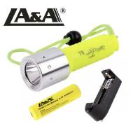 ราคา LA&Aไฟฉายแรงสูง ไฟฉายดำน้ำ ไฟฉายชาร์จได้ 1800LM XM-L แถมถ่านชาร์จรุ่น18650+แท่นชาร์จให้ครบชุด (8910618377)