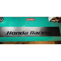 ราคา สติกเกอร์คาดหน้า "honda racing" สีดำเงาพื้นหลังดำด้าน (สติกเกอร์บังแดด) (9901686777)