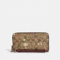 ราคา #Coach LONG ZIP AROUND WALLET IN SIGNATURE CANVAS WITH WILDFLOWER PRINT (COACH C8736) (15384935423)
