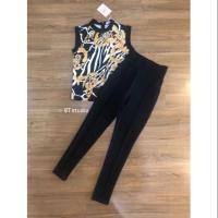 ราคา Set เสื้อแขนกุด + กางเกงขายาว งานป้าย S M L (3842939849)