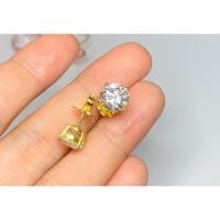 ราคา ต่างหูเพชร cz กลม 8 มิล เงินแท้ ชุบทองคำ (14079759976)