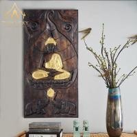 ราคา ไม้แกะสลักรูปพระพุทธรูป ไม้จามจุรี สีโอ๊คเขียนทอง เสริมดวง พระติดผนัง ไม้แกะ พระ ตกแต่ง ห้องพระ พระสมาธิ LuckyThailand (11918539634)