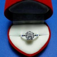 ราคา แหวนเงิน ดอกไม้แถมฟรี sticker ติดเล็บ (168607849)