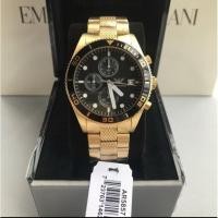 ราคา AR5857 ARMANI Gold สายสแตนเลสผลึกผู้ชายโครโนกราฟ 43 มม (2784279663)