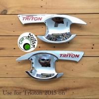 ราคา carfamily304 ﻿เบ้ากันรอยเปิดประตู + เบ้ารองมือเปิดท้าย รถกระบะ โครเมี่ยมโลโก้แดง Triton ปี 2015-2018 รุ่น 2 ประตู (2277667019)