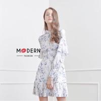 ราคา Blue Karat Dress งานนำเข้า ป้ายModern พร้อมส่ง เดรสแขนยาวผ้าชีฟองเนื้อดี พิมพ์ลายดอกไม้สีฟ้าหม่น (2162360973)