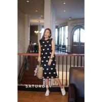 ราคา เดรสผู้หญิง ชุดเดรสยาว แฟชั่นผู้หญิง ผ้าไหมพรมทอลายหัวใจรุ่นนี้ห้ามพลาดLALYNCOAT (9274236997)