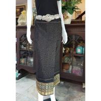 ราคา ผ้าถุงสำเร็จ ซิ่นไทดำซิ่นลาวทอมือ ผ้าฝ้ายแท้ทอเนื้อนิ่ม รีดผ้ากาวตัดเย็บเป็นผ้าถุงสำเร็จ พร้อมใส่ได้เลย (9315837180)