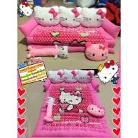 ราคา ที่นอนโซฟาหัวตุ้กตาลายคิตตี้แอปเปิ้ลผ้านาโน2in1 พับเป็นโซฟากางออกเป็นเตียง แถมหมอน1 หมอนข้าง1 (1401508992)