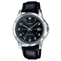 ราคา Casio Standard นาฬิกาข้อมือผู้ชาย สายหนัง รุ่น MTP-V008L-1BUDF (หน้าดำ) (47228709)