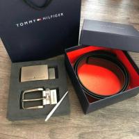 ราคา เซต เข็มขัดผู้ชาย Tommy Hilfiger แท้ มี 2 หัว ของขวัญ สุดคุ้ม สีดำ (3602467321)