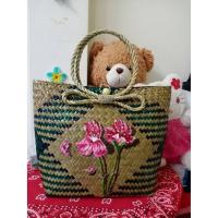 ราคา กระเป๋าสานกระจูดเพ้นท์รูปดอกไม้ (5475448733)