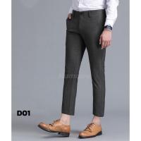 ราคา กางเกงสแล็ค สีเทาเข้ม ขา9ส่วน ขาเต่อ สไตล์เกาหลี (18955948861)
