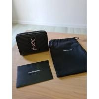 ราคา (มือ 2) YSL Black Small Compact Monogram Wallet Silver HW ปี 2020 (7167857836)