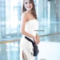 ราคา เดรสแขนกุด ทูโทนแต่งผ้าคาดสีดำ ช่วงไหล่แต่งผ้ามุ้งซีทรูเก๋ๆ ชายเป็นระบายผ่าด้านข้าง (7324287869)