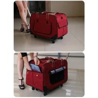 ราคา ส่งไว Dodopet กระเป๋าใส่สัตว์เลี้ยง จุ15 กก มีล้อลาก รุ่นSL021 ขนาด ก 35X46Xลึก62เซน สีแดงเลือดหมู (กระเป๋าใส่สุนัข) (5538856098)